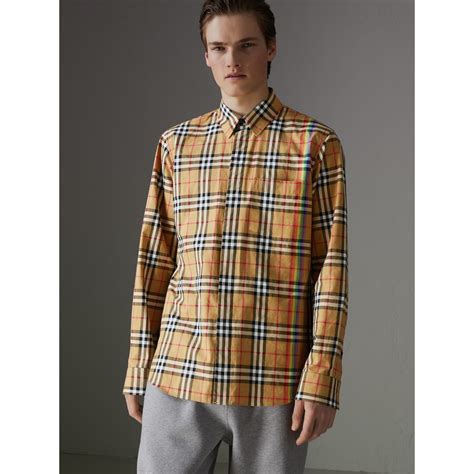 mens burberry vintage check shirt